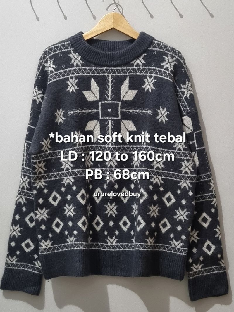 Sweater Rajut Tebal Motif Snowflake - Charc, foto 2