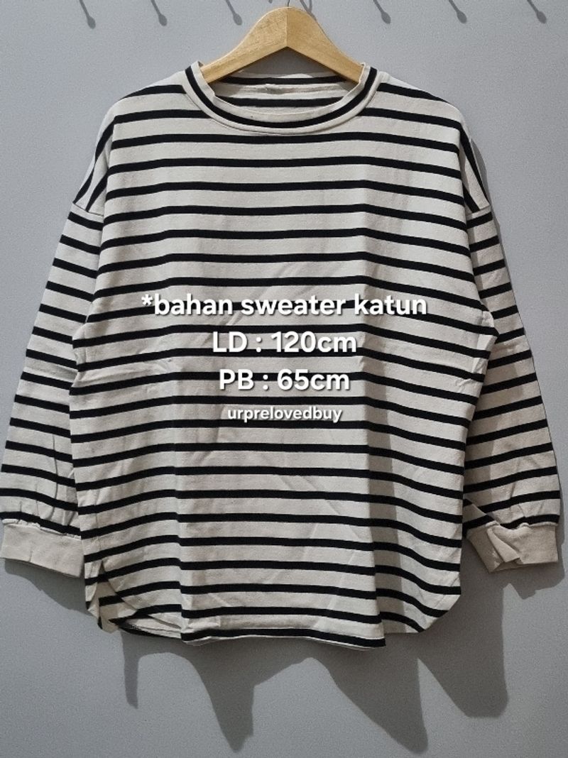 Minimalist Cotton Striped Sweater, foto 2