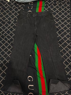 GU UNIQLO BLACK STONEWASH BOOTCUT FLARE JEANS