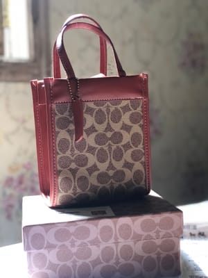 Coach Vintage Minimalist Wanita burgundy
