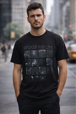 Kaos Rocker For Life Black Colour