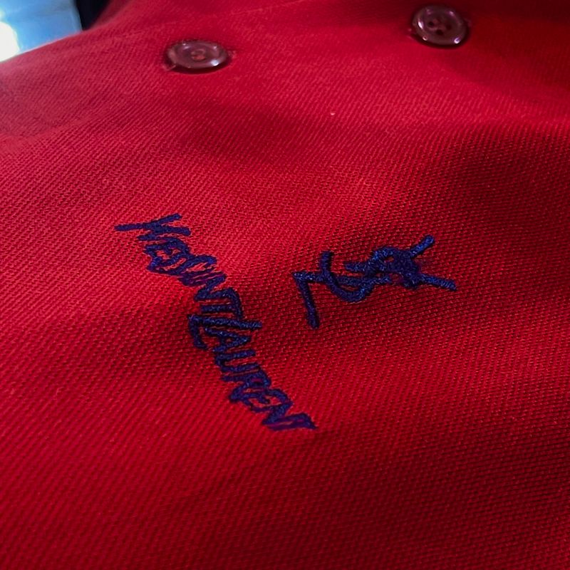 YvesSaintLaurent Signature Logo Script Red Poloshirts, foto 3