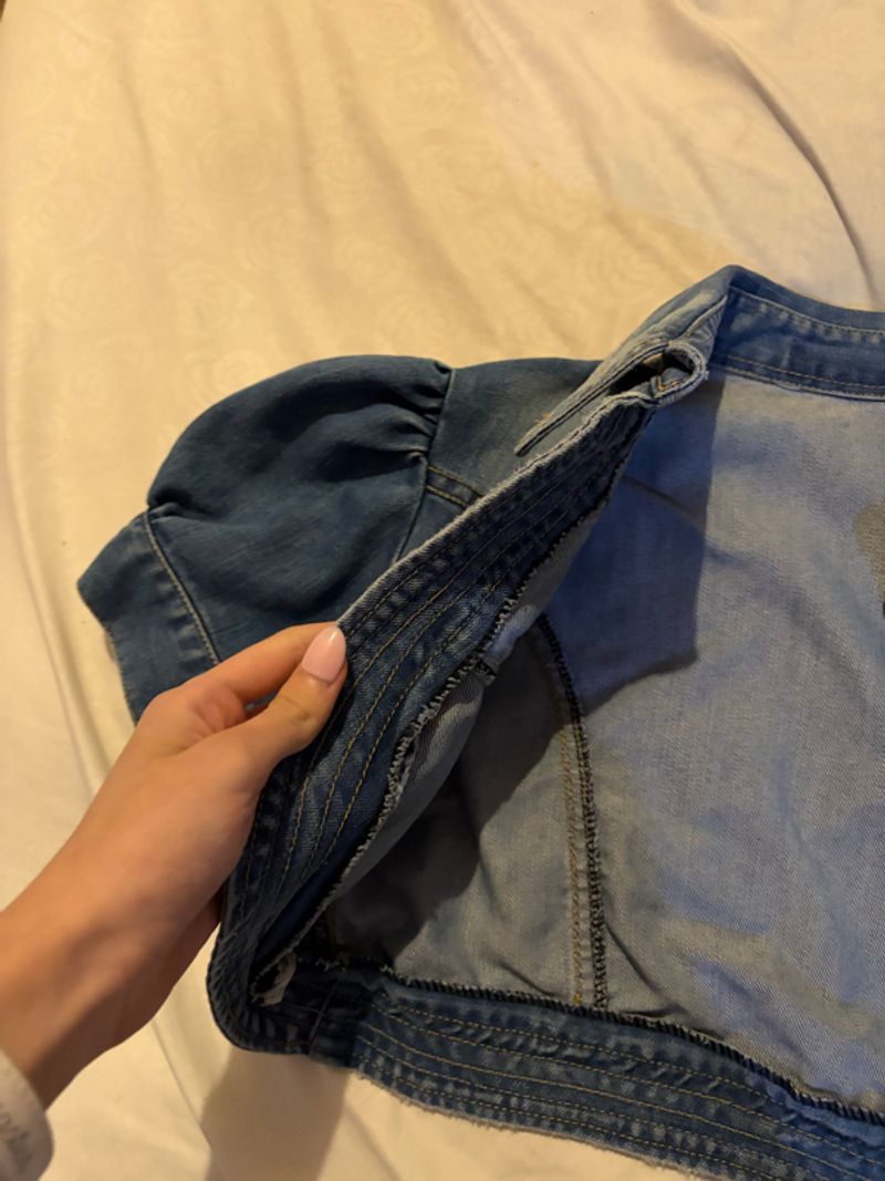 Thrift - jeans bolero puffed top, foto 3