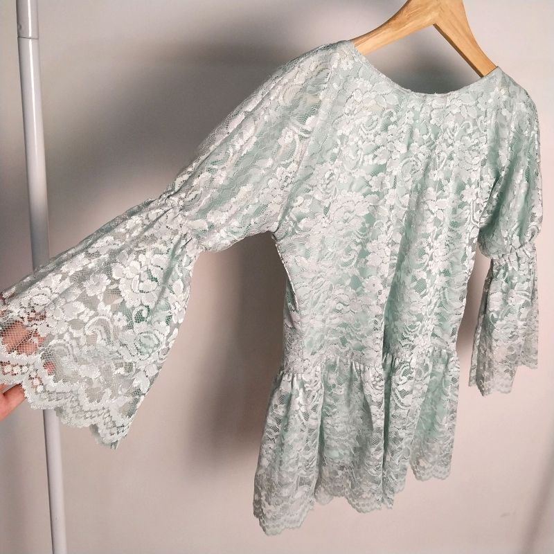 Kebaya Brukat Hijau Mint, foto 5