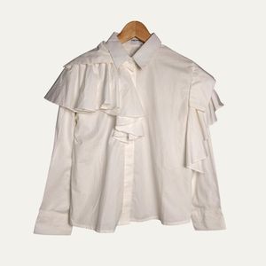 Kemeja Putih Blouse Broken White Katun Poplin