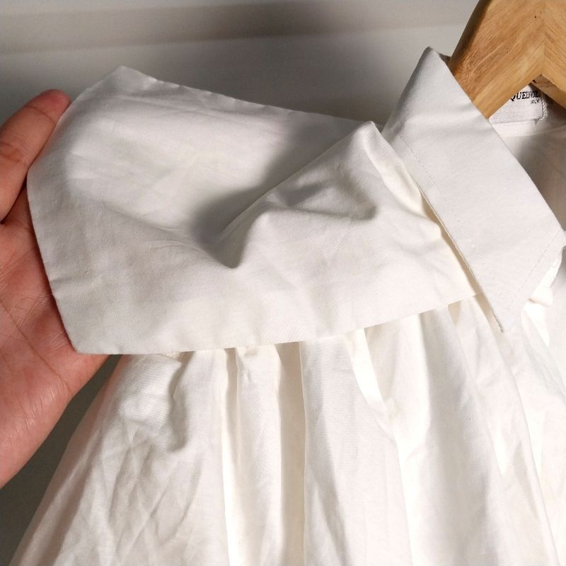 Kemeja Putih Blouse Broken White Katun Poplin, foto 10