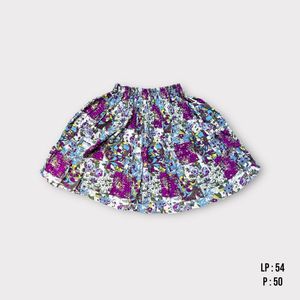 Floral Mini Skirt Rok Rayon Bunga bunga Pendek Wanita