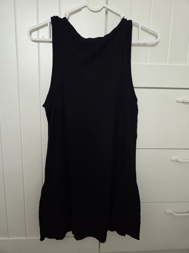 Black Scoop Neck Long Top with Pockets, foto 4