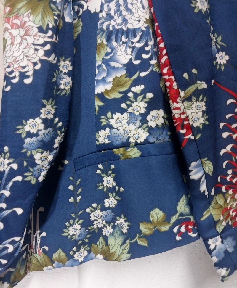 Zara blue crooped Blazer floral, foto 3