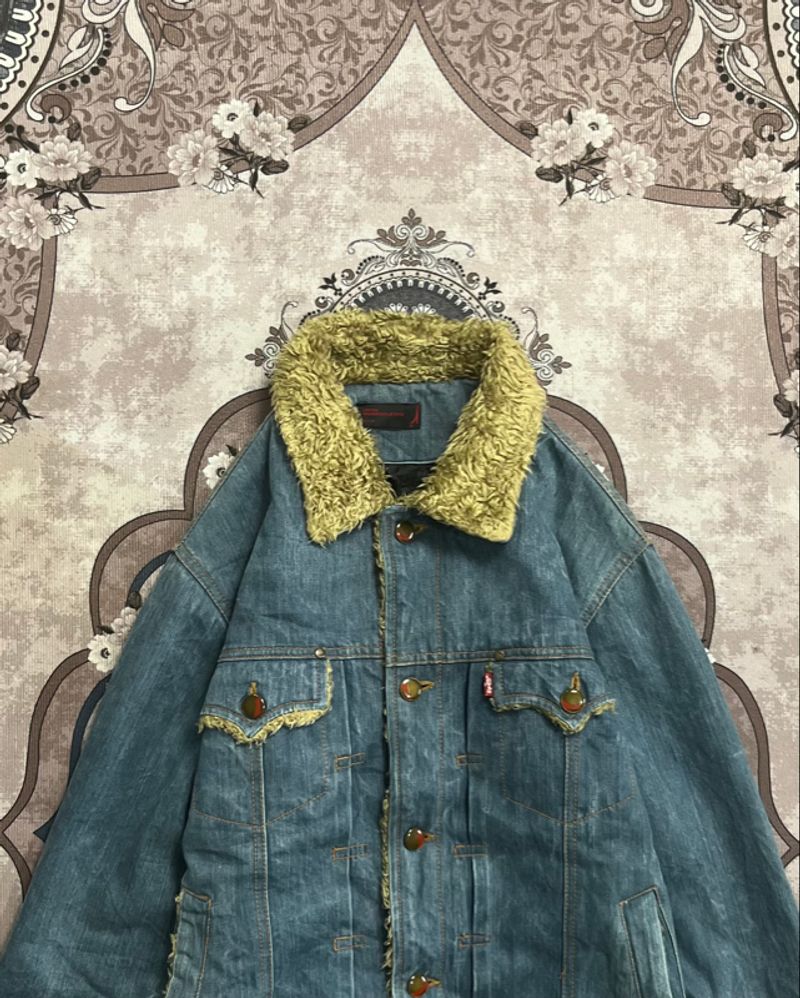 Levis Engineered Sherpa Trucker Denim Jacket size L, foto 4