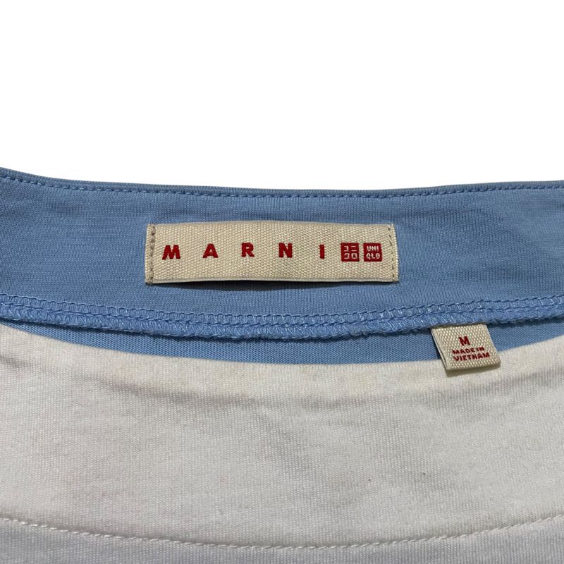 Uniqlo MARNI oversized white blue floral pattern tee, foto 5