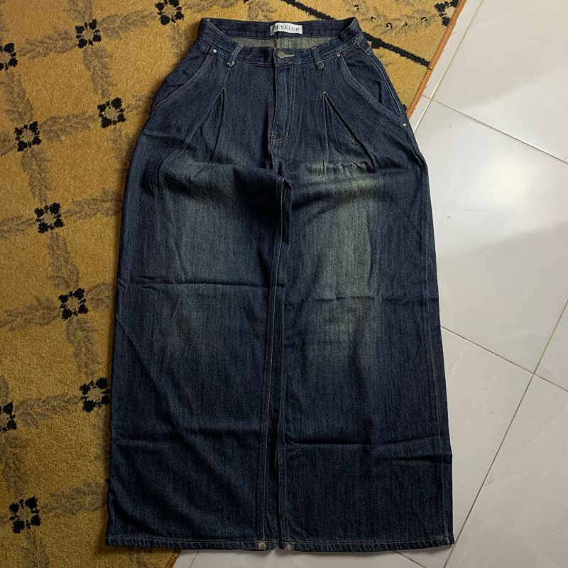 Baggy dark blue washed jeans, foto 3