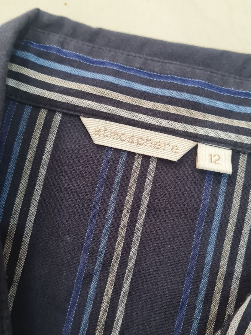 Navy Striped Shirt with Puff Sleeves, foto 3
