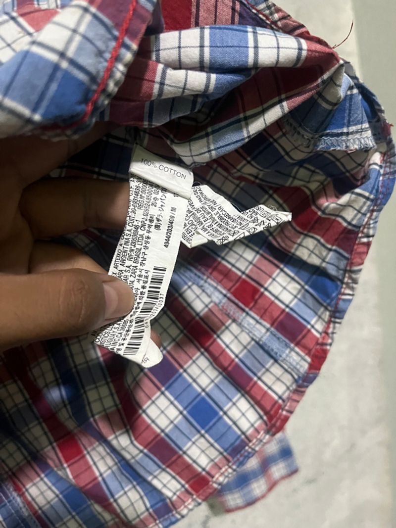 Zara kemeja flannel unisex, foto 4