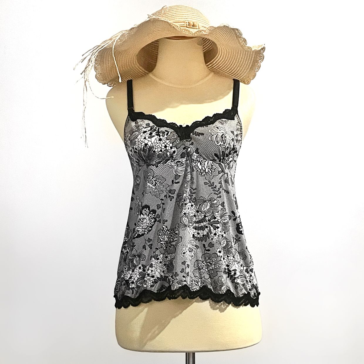 Cami top Wanita black gray