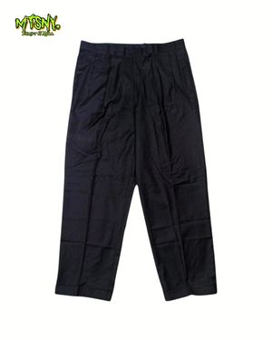 Celana Bahan Kain Formal Baggy Barrels Hitam Vtg Vintage