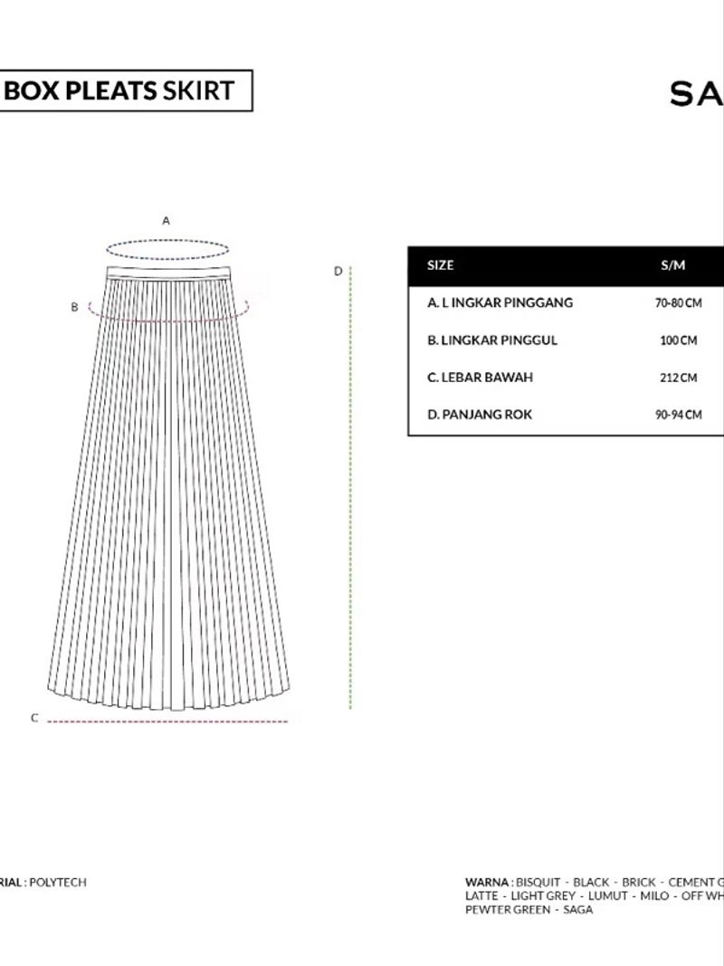 Sabamodest Box Pleats Skirt - Milo, foto 2