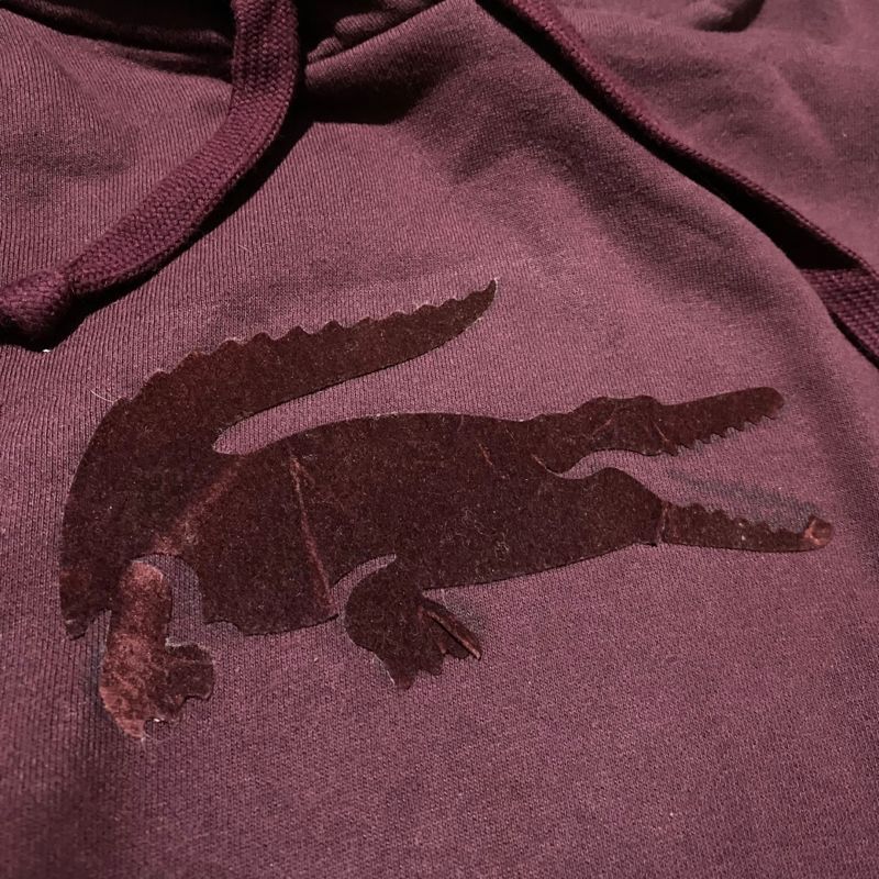 Lacoste velvet maroon hoodie, foto 3