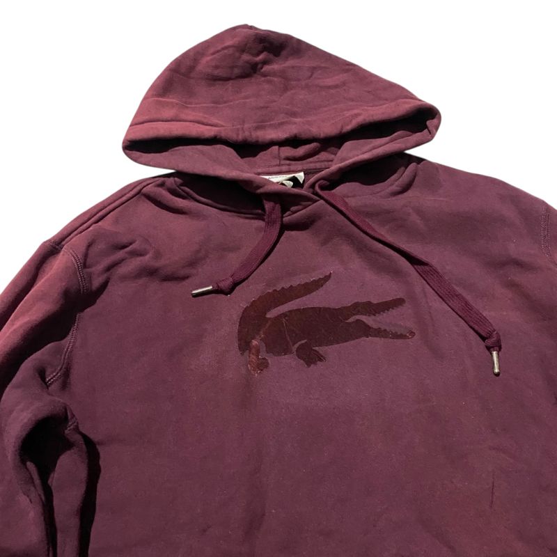 Lacoste velvet maroon hoodie, foto 2