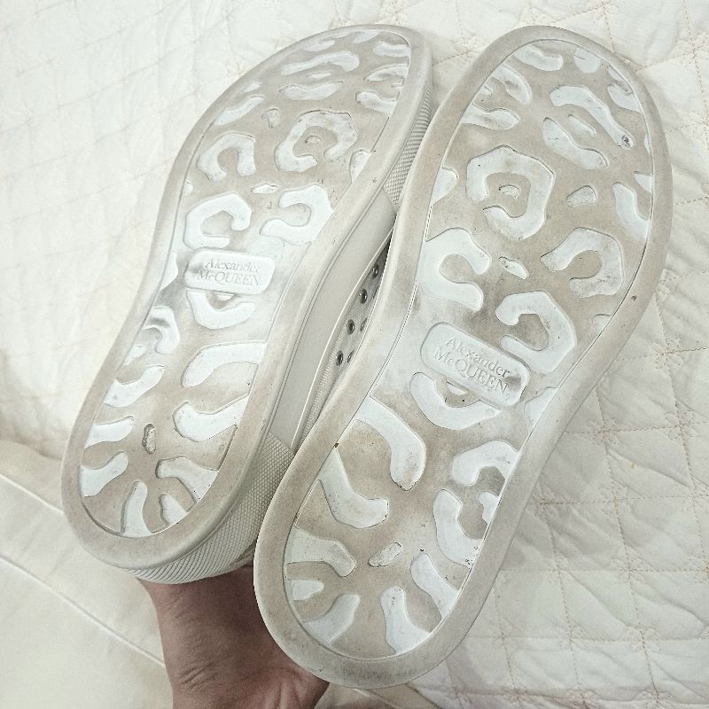 Alexander McQueen Deck Plimsoll Sneakers White Cotton Canvas, foto 7