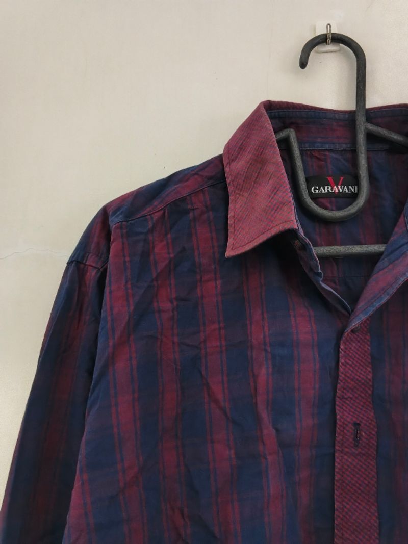 Maroon-Dongker Flannel Shirt, foto 2