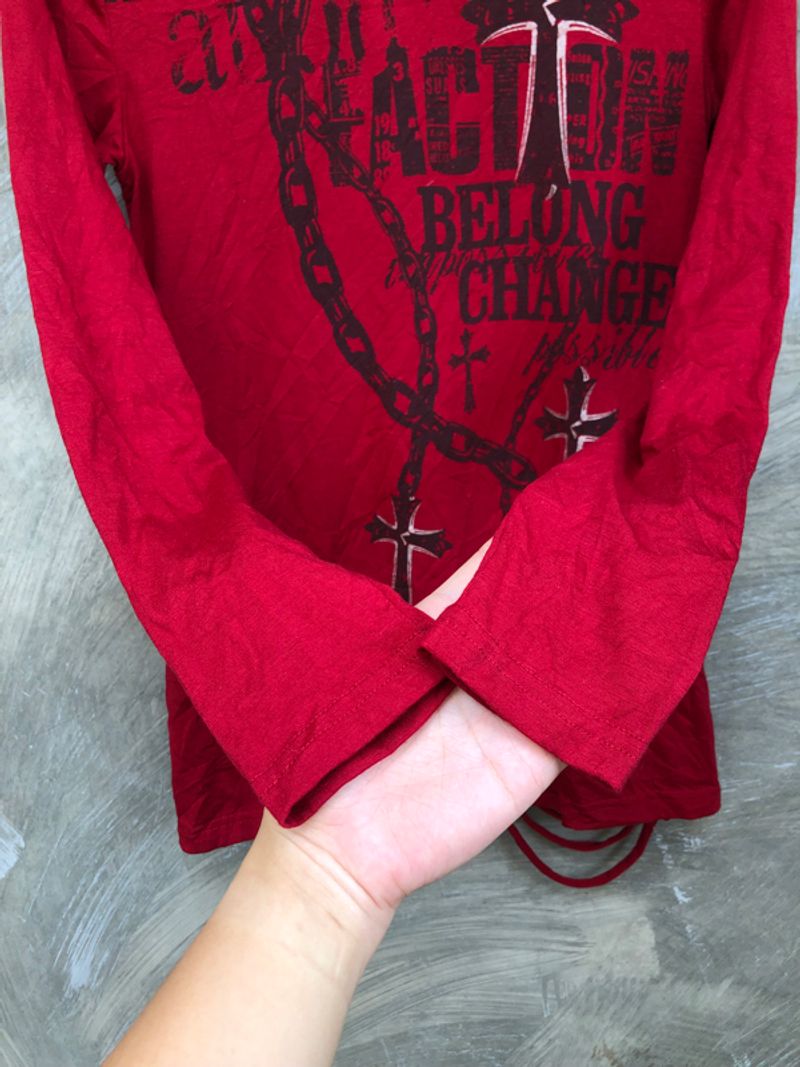 Y2K Japanese Edge Line Long Sleeve Distressed Tshirt LGB GOA