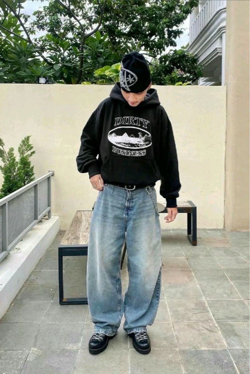 MARIE LIGHT BLUE WASHED ONE TUCK WIDE PANTS, foto 5