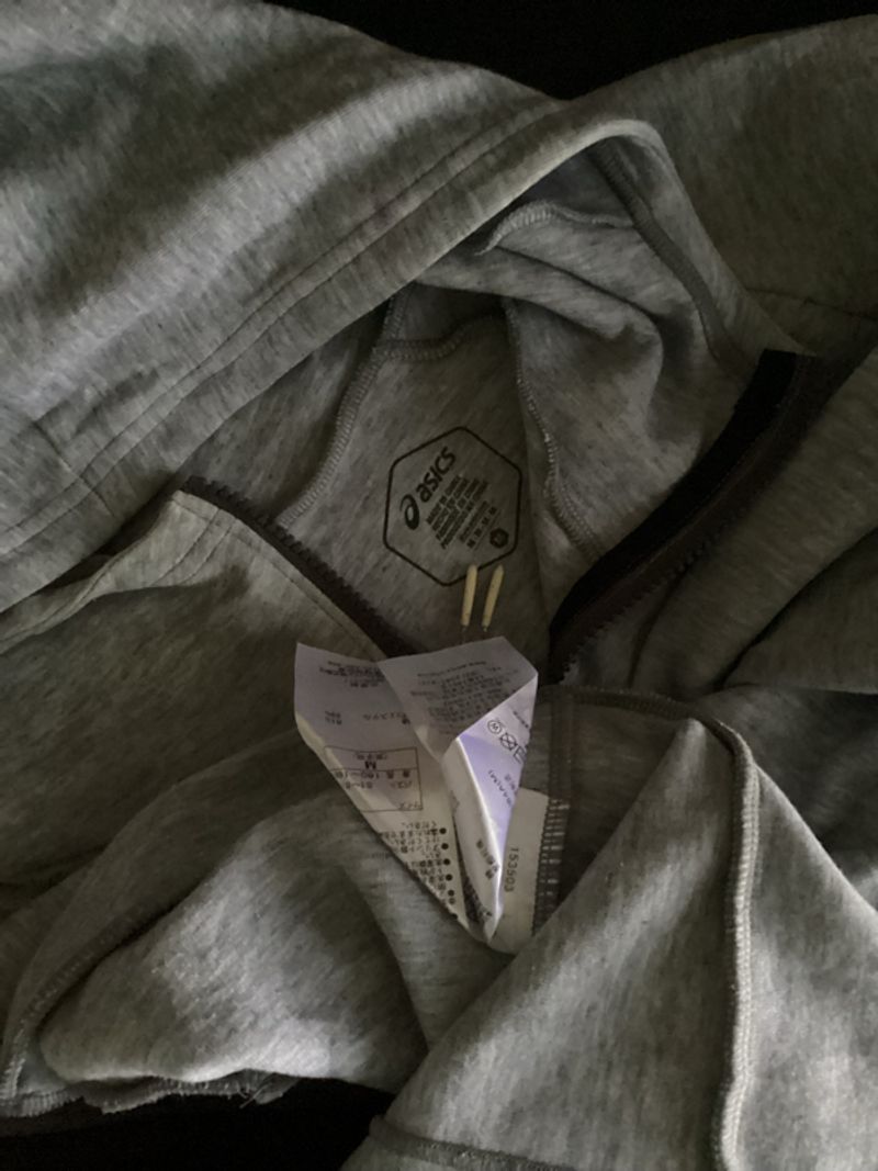 Hoodie Zipper asics running sport gray basic, foto 2