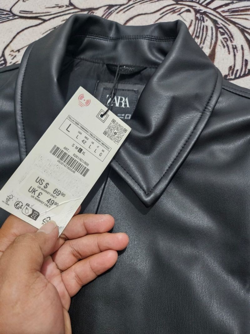 Faux leather Jacket Zara, foto 4