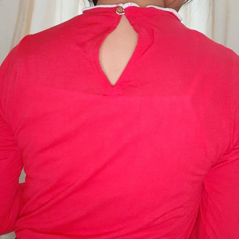 Cotton ink - red long sleeves shirt, foto 3