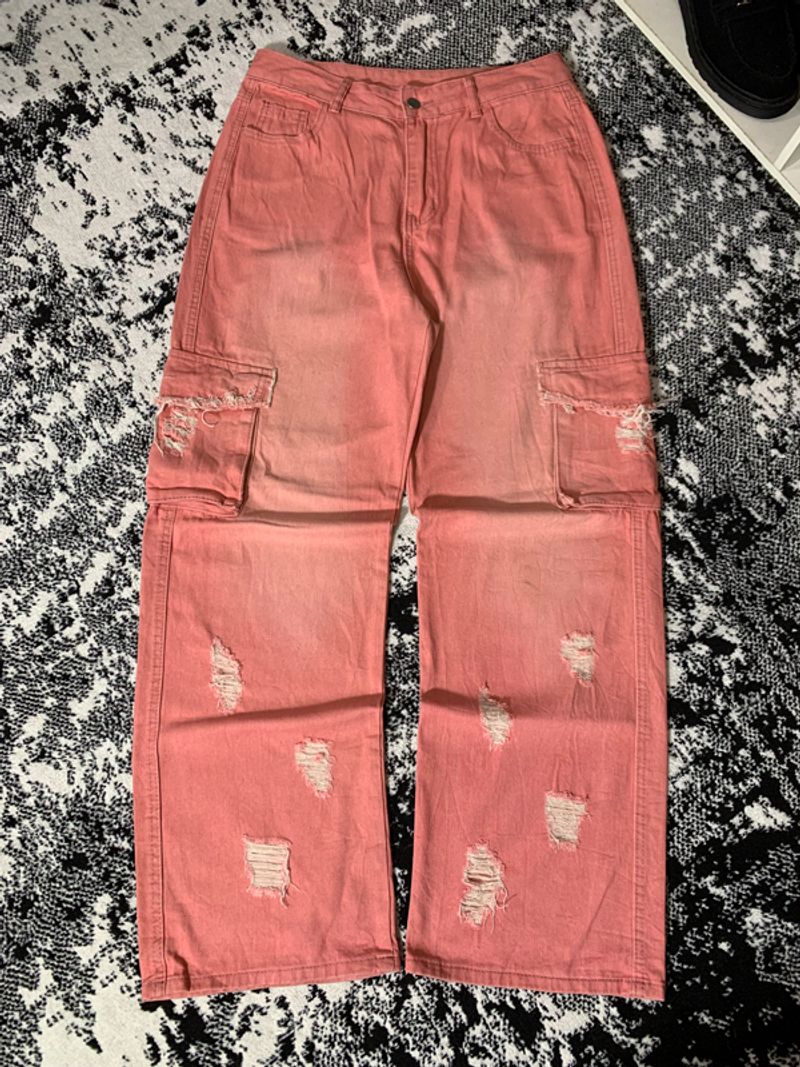 Baggy Cargo Jeans Pink Unique Pattern📌, foto 4