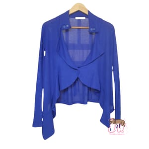 Y2K Minimalist Cardigan Wanita blue