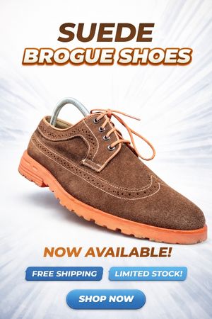 Pantofel Esquire wingtip bahan suede