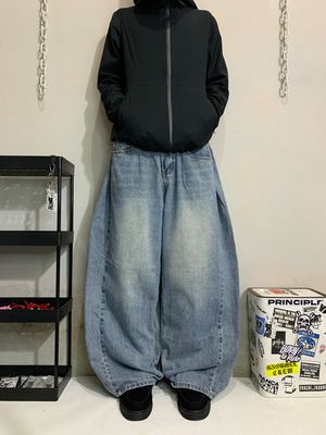 [S-BIN] Baggy Ballon Jeans Retrowash Superwideleg 📌