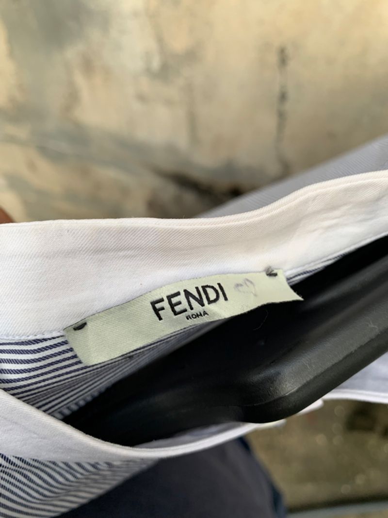 Fendi Blouse Pinstripes Button Down Cotton Shirt, foto 8