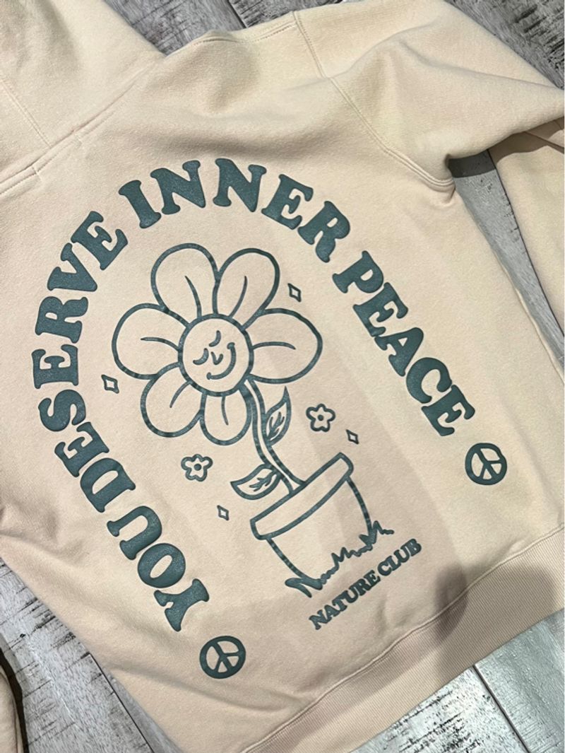 Graphic Hoodie Beige, foto 3