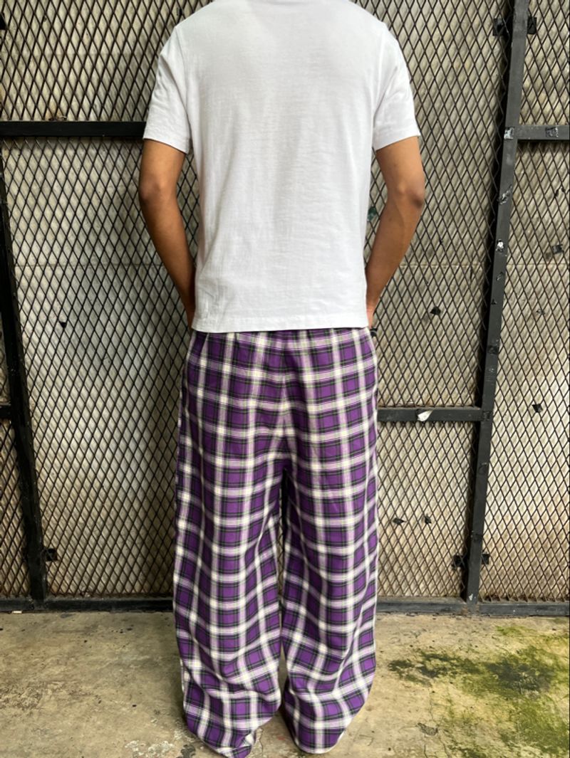 Baggy Tartan Pants Purple, foto 4