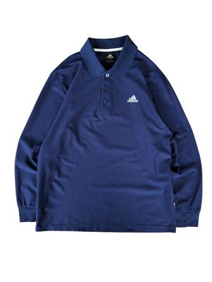 00s Adidas Polo Long Sleeve navy