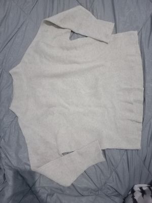 Uniqlo souffle yarn sweater grey ash