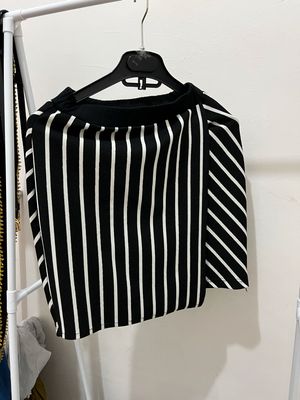 Rok span stripe black and white