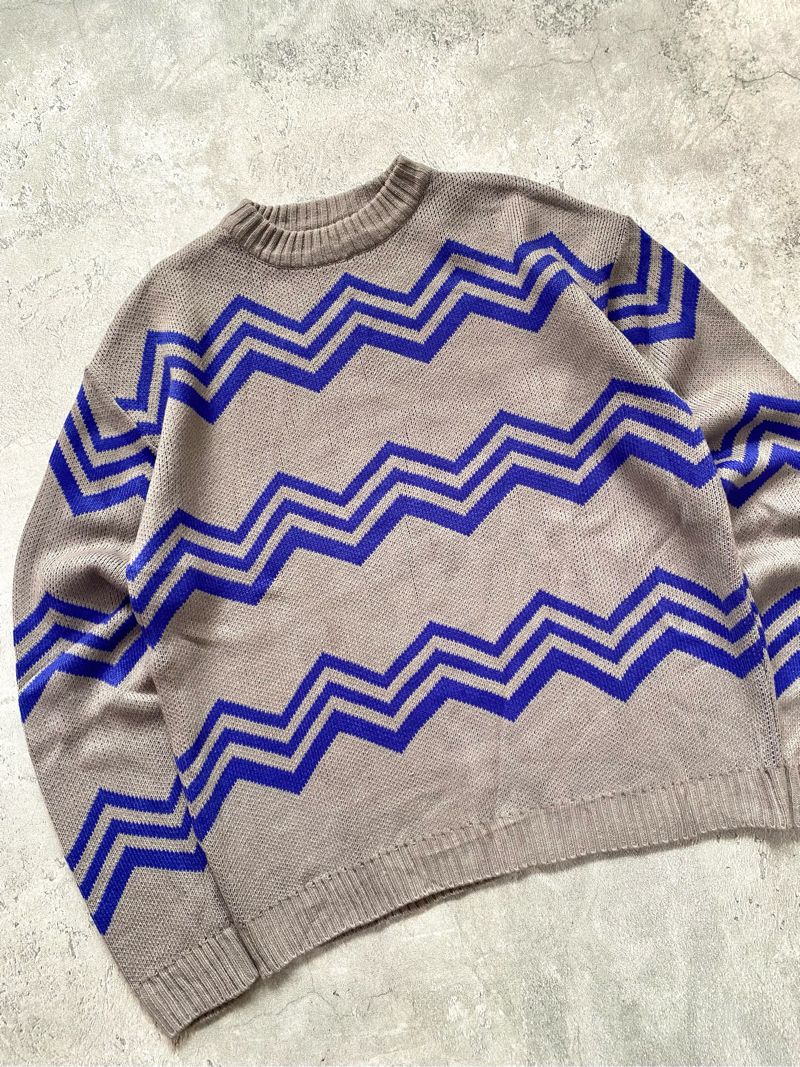 Vintage Casual Sweater Pria blue gray, foto 3