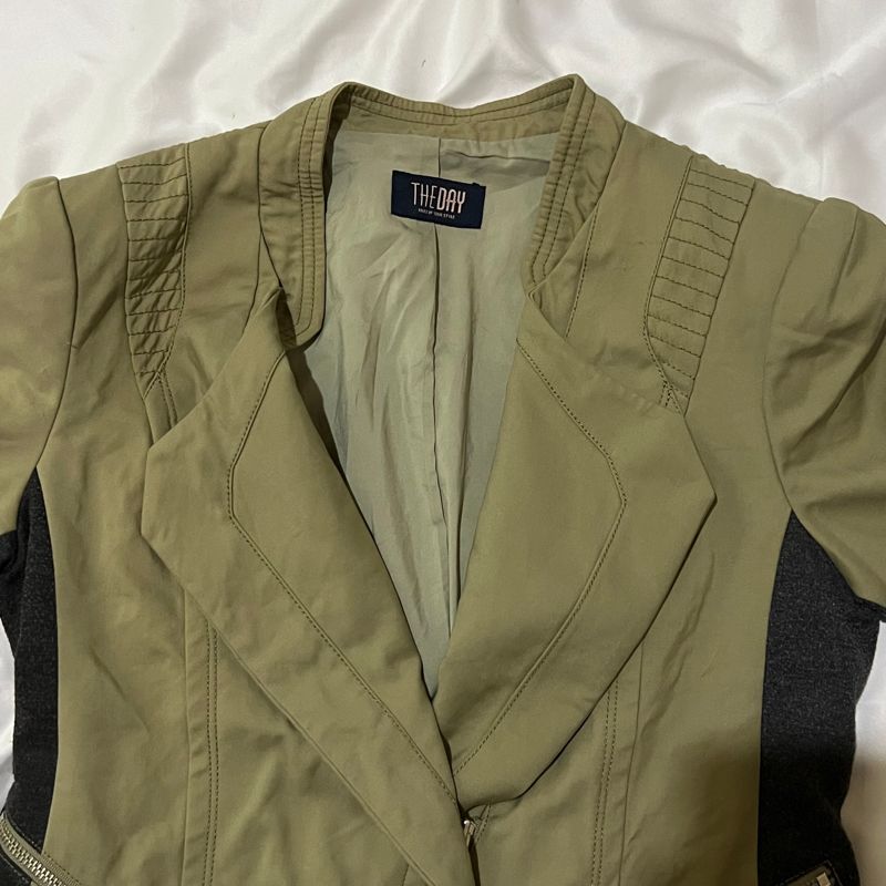 Studded Biker Jacket - Olive, foto 2