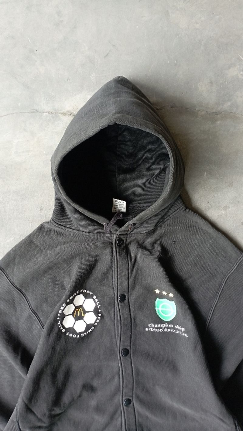 2000's Heavyweight Black Wash Button Up Hoodie, foto 2