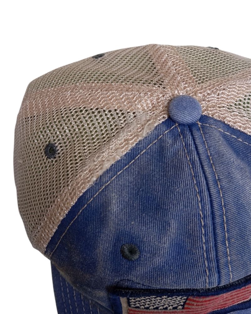 USA Flag Big Patch Washed Truckerhat, foto 5