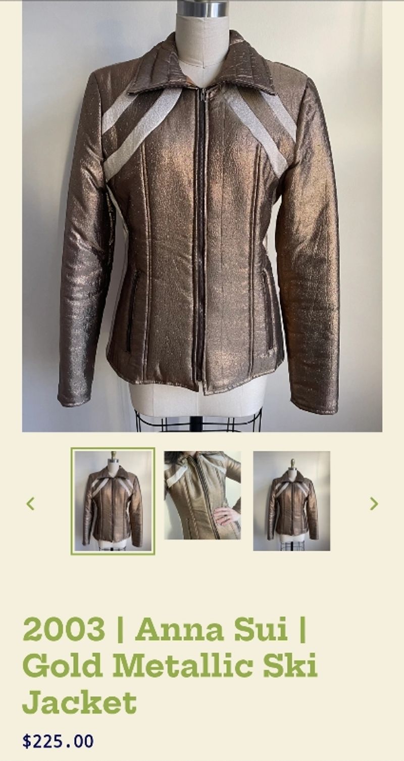 Anna Sui Authentic Archive 2003 Rare Glitter Ski jaket, foto 4