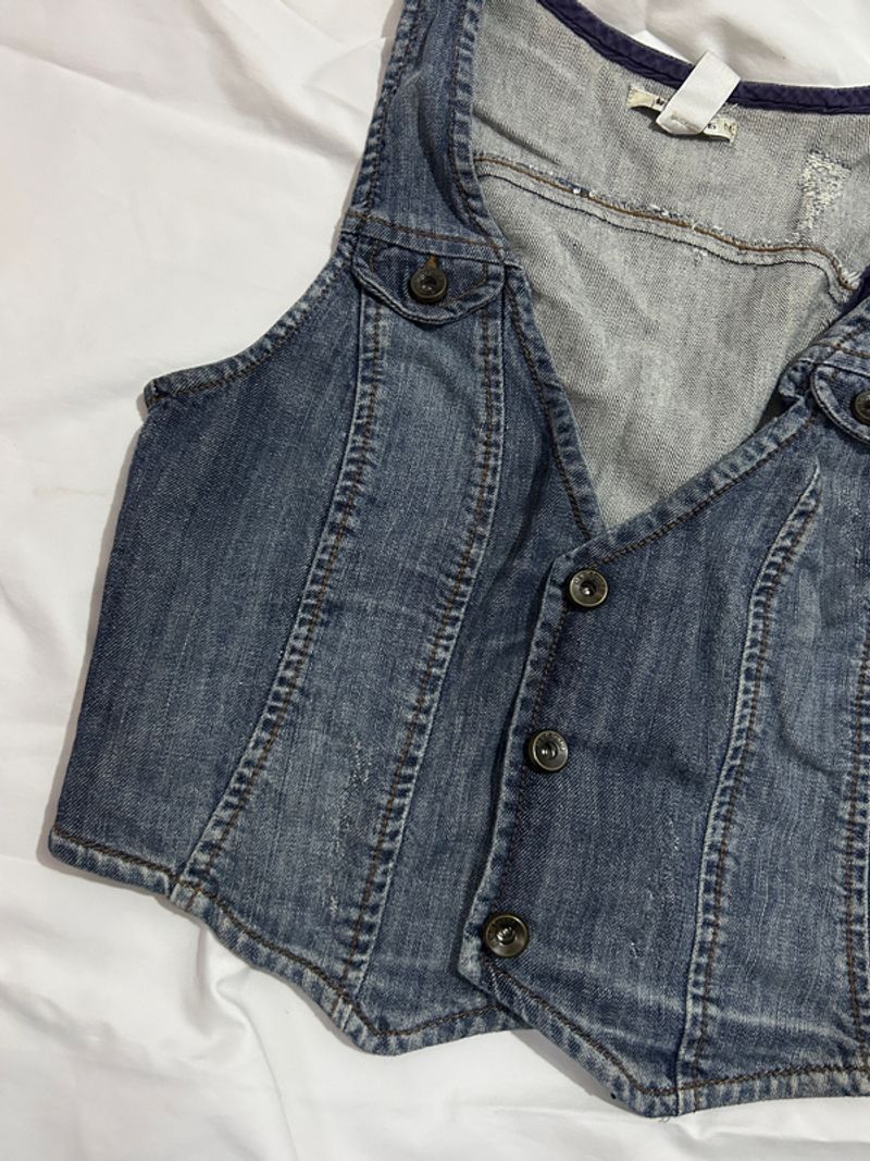 rompi (vest) berbahan denim, foto 2