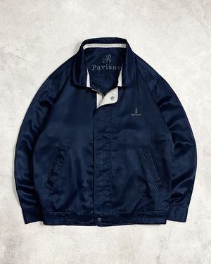 Paviano Harrington Casual Work Jacket Boxy Bomber Flight Vtg