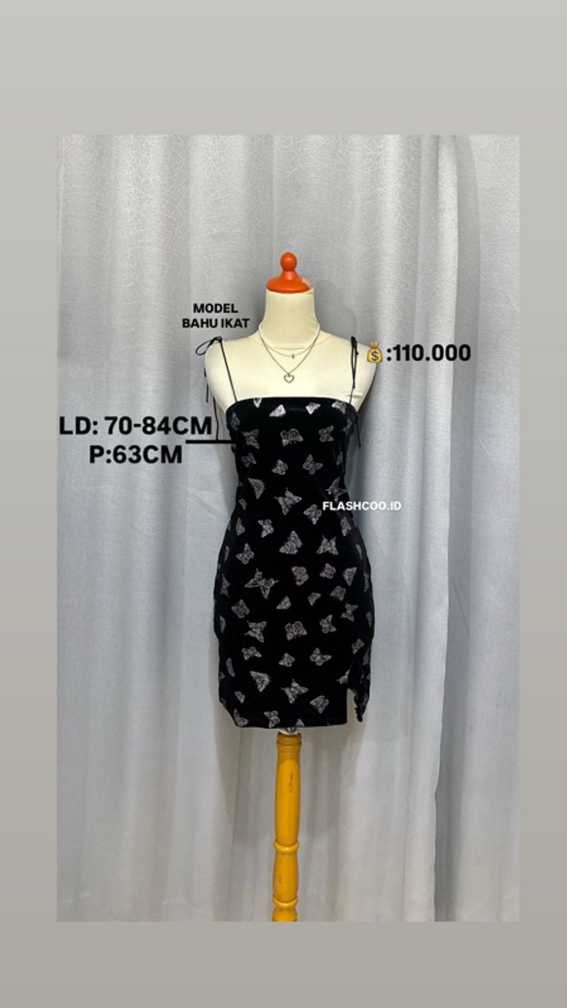 Dress hitam bodycone, foto 3