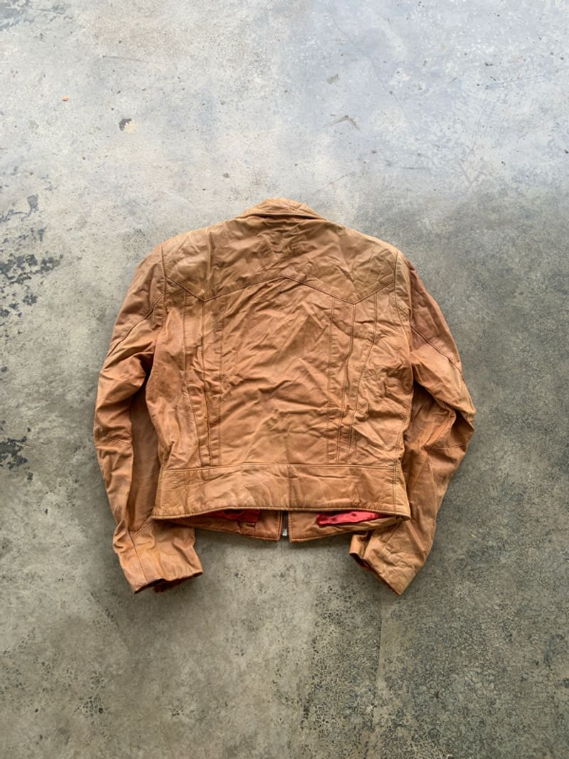 Vintage Brown Leather Jacket, foto 4