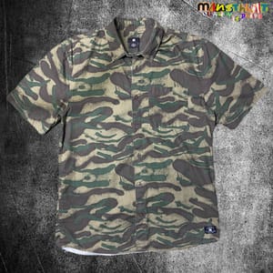 DC Shoes Grunge Casual Formal shirt Pria green brown